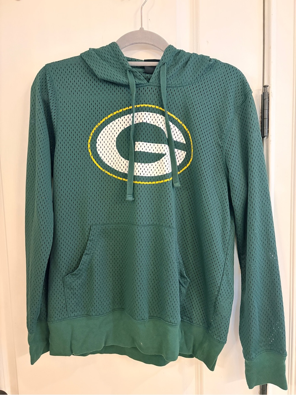Green Bay Packers NFL Team Apparel Mesh Performance Hoodie Women’s L